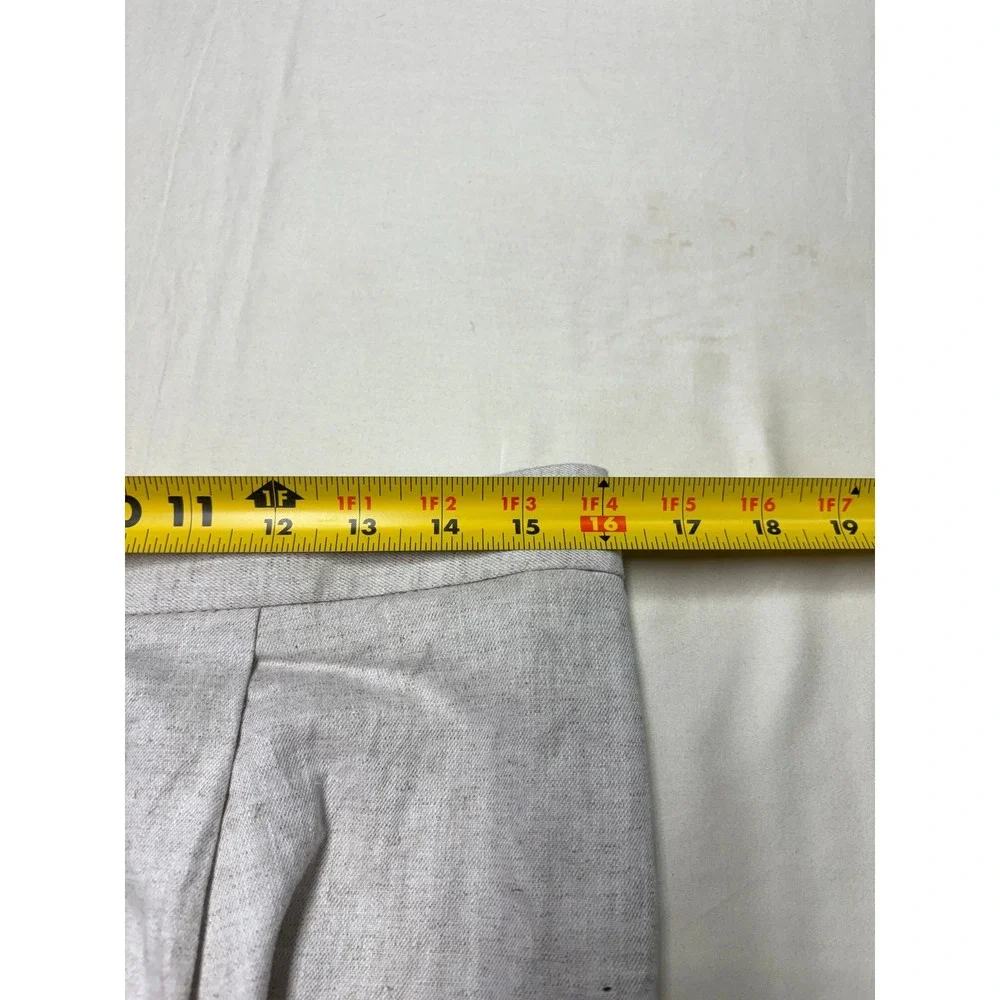 NWt Banana Republic Linen Blend High Rise Cropped Pants Flax Beige Women M 32X25